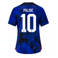 Koszulka piłkarska Stany Zjednoczone Christian Pulisic #10 Strój wyjazdowy dla kobiety MŚ 2022 tanio Krótki Rękaw